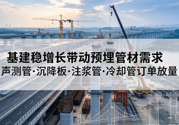 绿园基建稳增长带动预埋监测管材需求，声测管、沉降板、注浆管订单持续放量